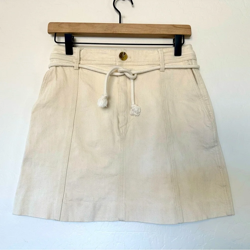 Madewell A-Line Mini Skirt. Rope Tie Belt Size:0. Excellent condition - Picture 3 of 10